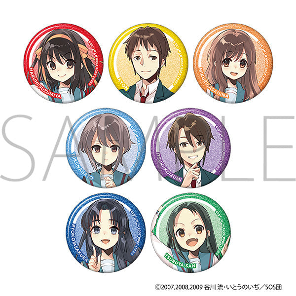 (1BOX=7)(Goods - Badge) The Melancholy of Haruhi Suzumiya Glitter Button Badge Collection