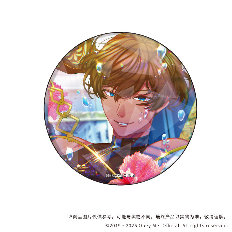 (1BOX=5)(Goods - Badge) Holographic Button Badge (65mm) Obey Me! 06 (Official Art)