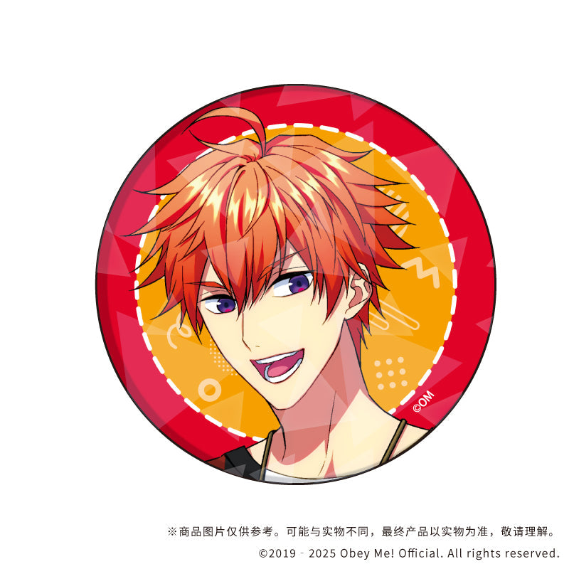 (1BOX=7)(Goods - Badge) Holographic Button Badge (65mm) Obey Me! 07 / Summer Outfit ver. Complete BOX (7 Types Total)(Exclusive Art)
