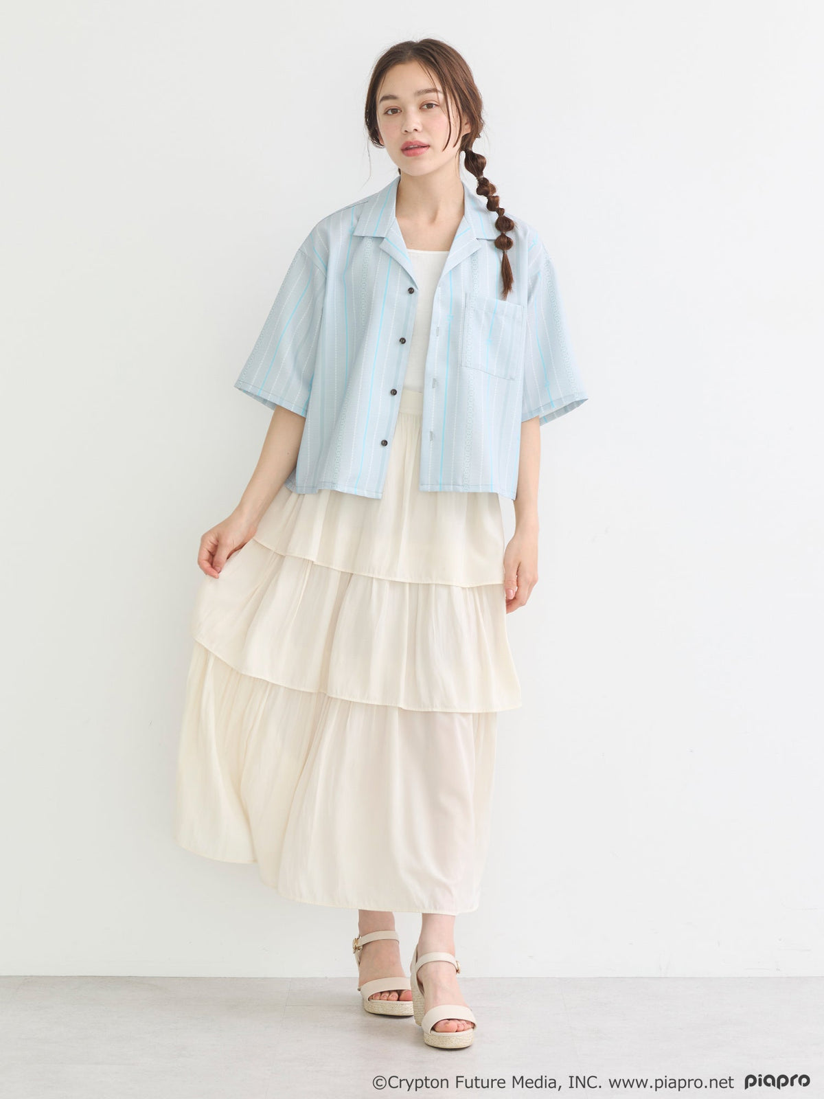 (Goods - Shirt) Hatsune Miku Open Collar Shirt [earth music&ecology Japan Label]