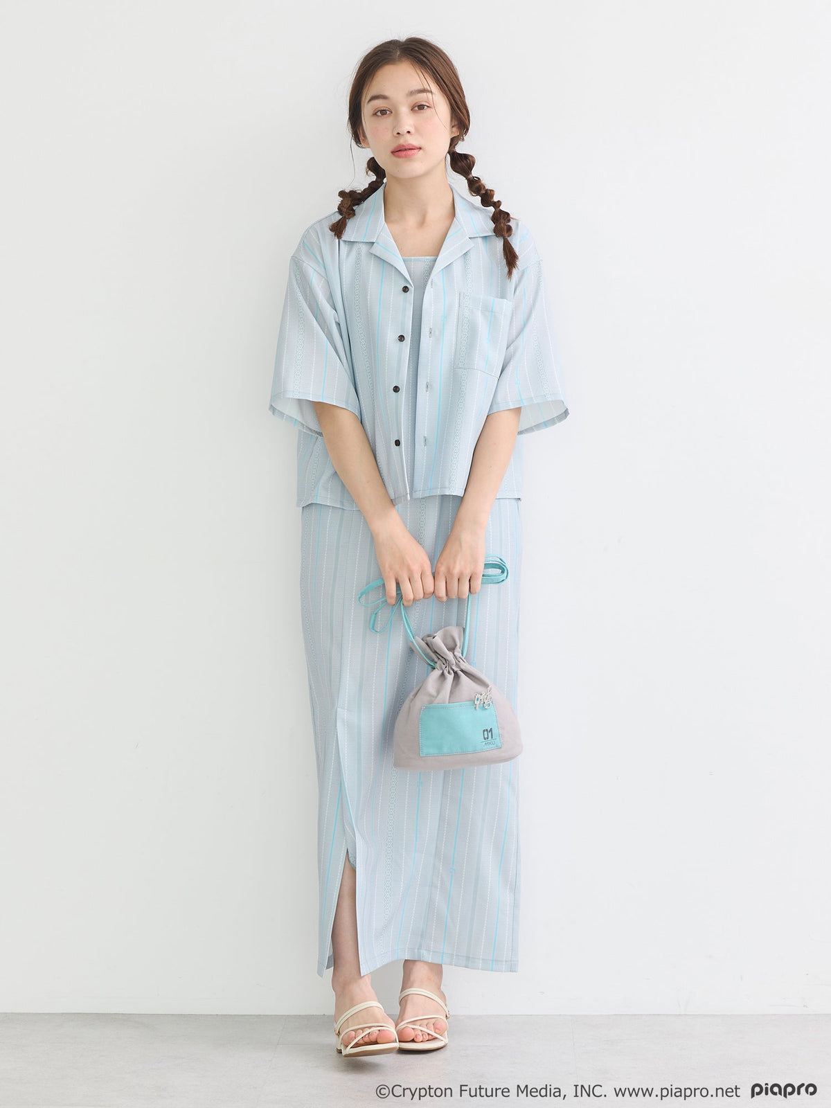(Goods - Shirt) Hatsune Miku Open Collar Shirt [earth music&ecology Japan Label]