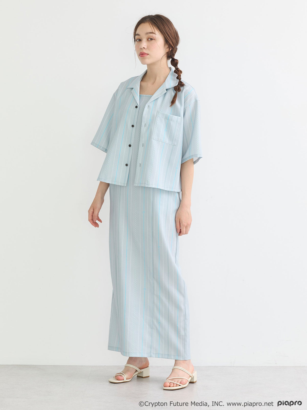(Goods - Shirt) Hatsune Miku Open Collar Shirt [earth music&ecology Japan Label]