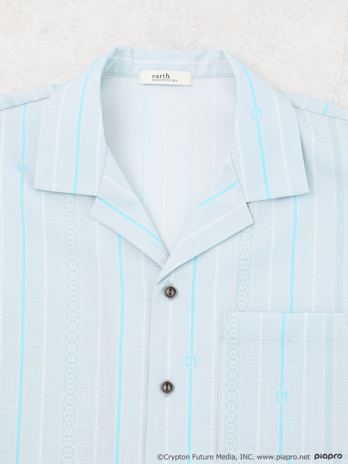 (Goods - Shirt) Hatsune Miku Open Collar Shirt [earth music&ecology Japan Label]