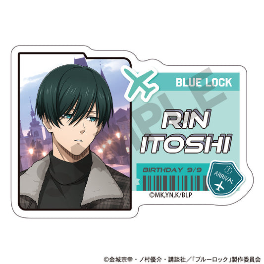 (Goods - Badge) Blue Lock Acrylic Name Badge Rin Itoshi (Travel)