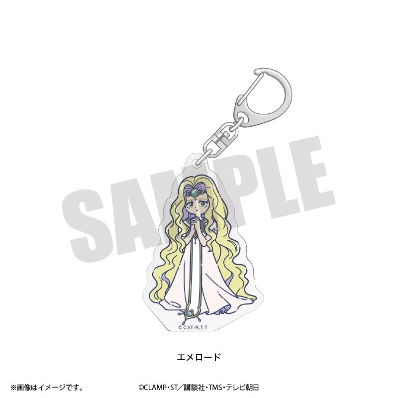 (Goods - Key Chain) Magic Knight Rayearth TV Anime Reto Pop Acrylic Key Chain Emeraude