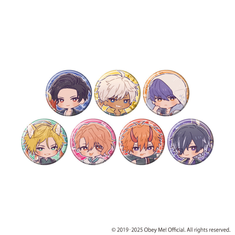 (1BOX=7)(Goods - Badge) Obey Me! Nightbringer Badge 27 Hyakki Yagyo ver. (Retro Art)