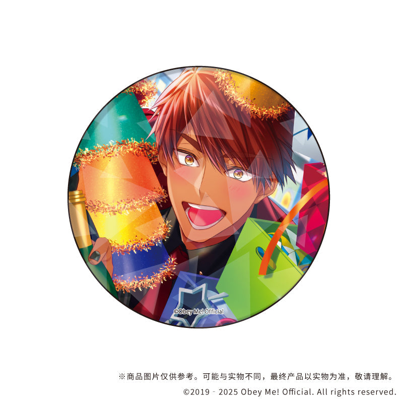 (1BOX=5)(Goods - Badge) Holographic Button Badge (65mm) Obey Me! 06 (Official Art)