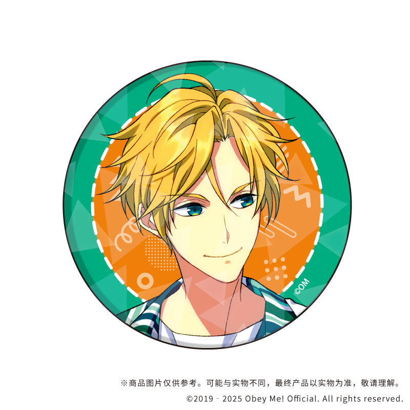 (1BOX=7)(Goods - Badge) Holographic Button Badge (65mm) Obey Me! 07 / Summer Outfit ver. Complete BOX (7 Types Total)(Exclusive Art)